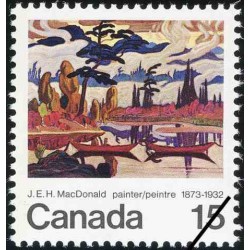 1 عدد تمبر 100مین سال تولد جیمز ادوارد هروی مکدونالد - هنرمند - تابلو - کانادا 1973