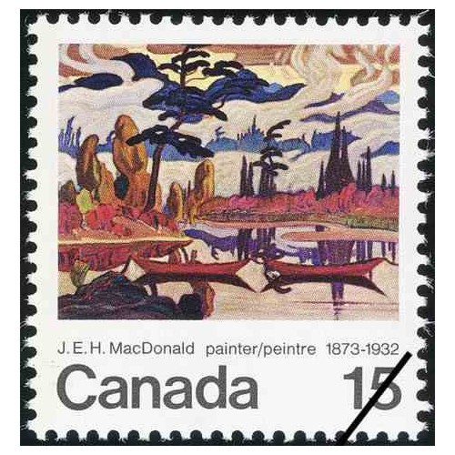 1 عدد تمبر 100مین سال تولد جیمز ادوارد هروی مکدونالد - هنرمند - تابلو - کانادا 1973
