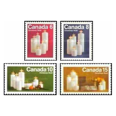 4 عدد تمبر کریستمس - شمعها - کانادا 1972