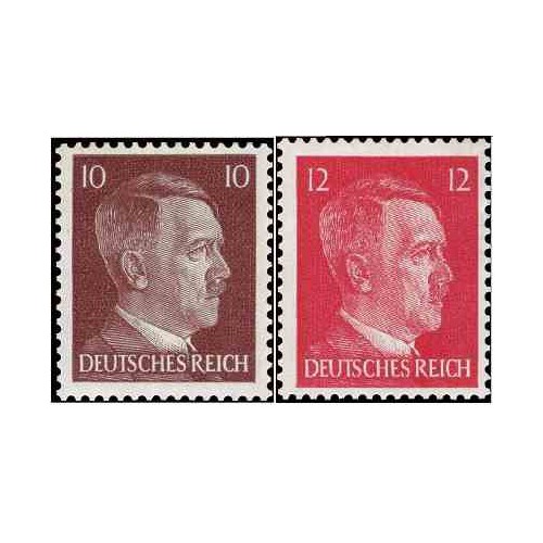 2 عدد تمبر سری پستی هیتلر - رایش آلمان 1942