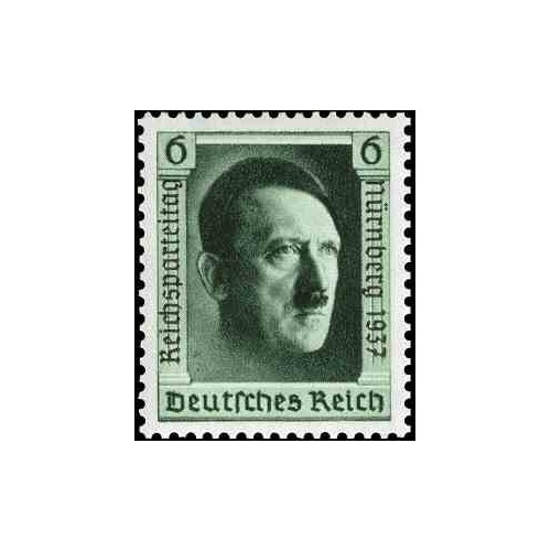 1 عدد تمبرتولد هیتلر  - رایش آلمان 1937 سورشارژ  Reich Party Congress, Nuremberg
