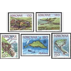 5 عدد تمبر جزیره مایکینز - جزائر فارو  1978