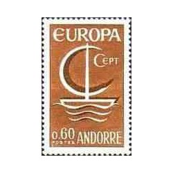 1 عدد تمبر مشترک اروپا - Europa Cept - فرانسه آندورا 1966