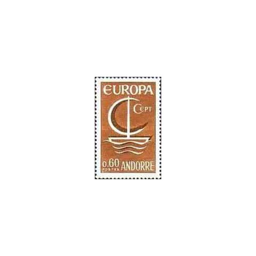 1 عدد تمبر مشترک اروپا - Europa Cept - فرانسه آندورا 1966