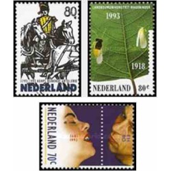 3 عدد تمبر سالگردها - هلند 1993