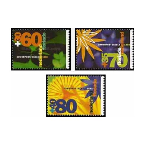 3 عدد تمبر تابستانی - گلها - هلند 1992
