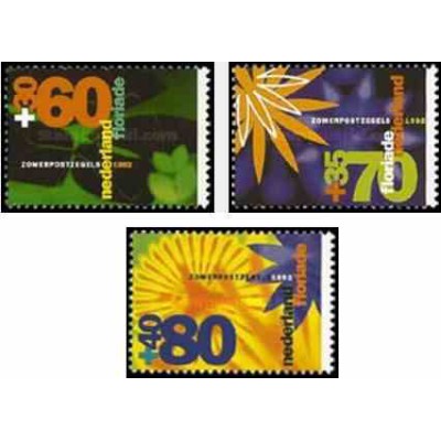 3 عدد تمبر تابستانی - گلها - هلند 1992