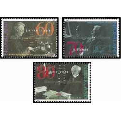 3 عدد تمبر برندگان جایزه نوبل - هلند 1991