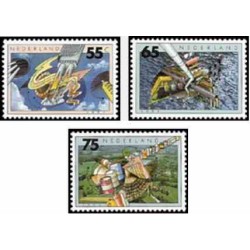 3 عدد تمبر حفاظت از محیط - هلند 1991