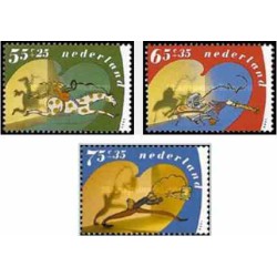 3 عدد تمبر مراقبت از کودکان  - هلند 1990