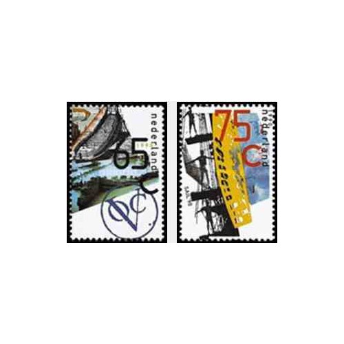 2 عدد تمبر ناوبری - کشتی  - هلند 1990