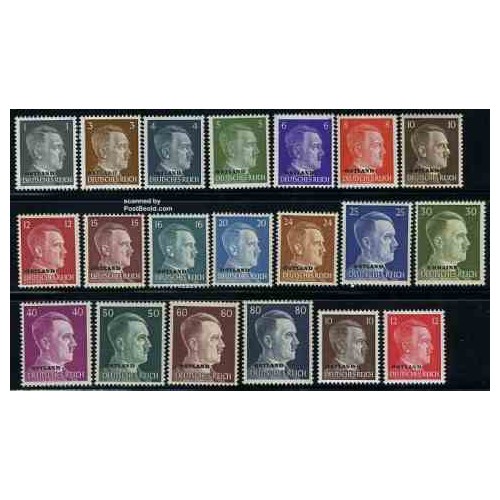 20 عدد تمبر سری پستی هیتلر - - سورشارژ Ostland - بلاروس 1941