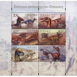 مینی شیت جانداران ماقبل تاریخ - دایناسورها  - لهستان 2000