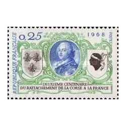 1 عدد تمبر دویستمین سال الحاق جزیره کورس به فرانسه - فرانسه 1968