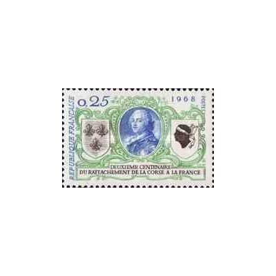 1 عدد تمبر دویستمین سال الحاق جزیره کورس به فرانسه - فرانسه 1968
