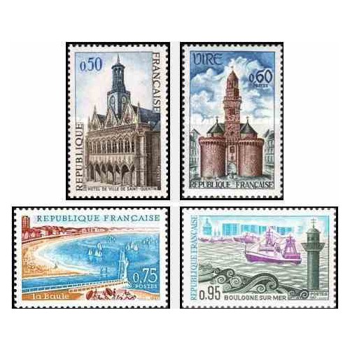 4 عدد تمبر تبلیغات گردشگری - فرانسه 1967