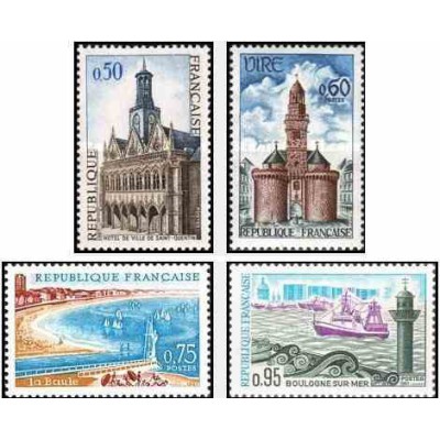 4 عدد تمبر تبلیغات گردشگری - فرانسه 1967