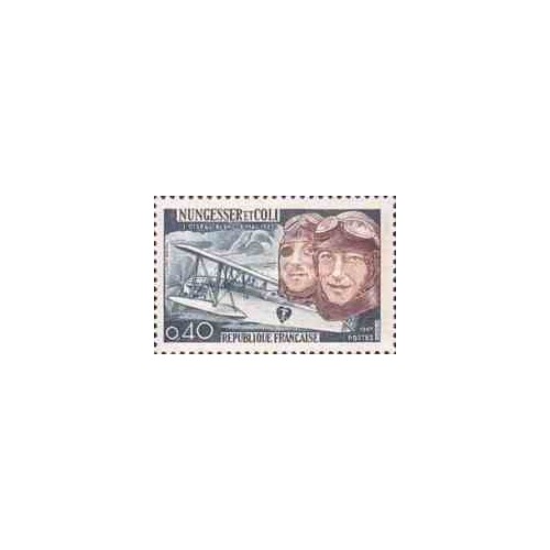 1 عدد تمبر یادبود چارلز نانگسر و کویل - خلبان - فرانسه 1967