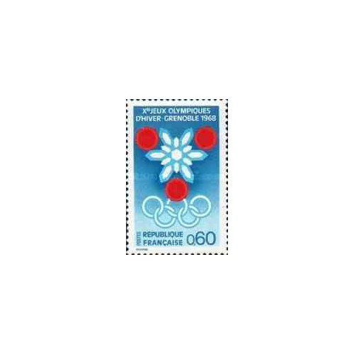 1 عدد تمبر بازیهای المپیک زمستانی 1968 گرنوبل فرانسه - فرانسه 1967 1 عدد تمبر بازیهای المپیک زمستانی 1968 گرنوبل فرانسه - فرانسه 1967