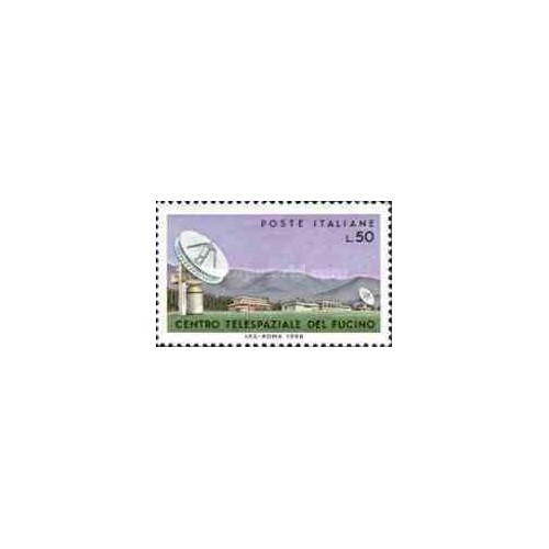 1 عدد تمبر گسترش مرکز ارتباطات فضائی در فوکینو - ایتالیا 1968
