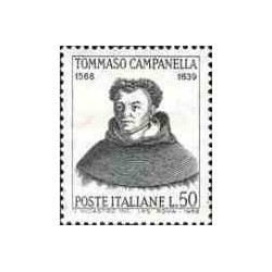 1 عدد تمبر یادبود کامپانلا - کشیش ،فیلسوف ،ستاره شناس و شاعر - ایتالیا 1968