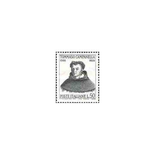 1 عدد تمبر یادبود کامپانلا - کشیش ،فیلسوف ،ستاره شناس و شاعر - ایتالیا 1968