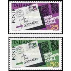 2 عدد تمبر معرفی کدهای پستی - ایتالیا 1968
