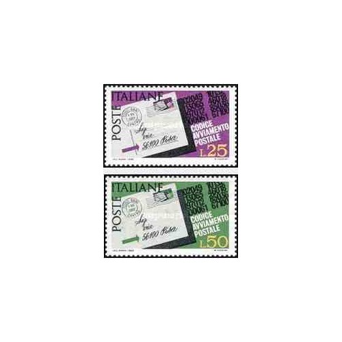 2 عدد تمبر معرفی کدهای پستی - ایتالیا 1968