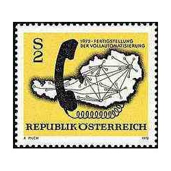 1 عدد تمبر اتوماسیون کامل شبکه تلفن - اتریش 1972