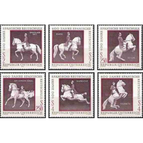 6 عدد تمبر اسبها - مدرسه سوارکاری اسپانیائی - اتریش 1972 6 عدد تمبر اسبها - مدرسه سوارکاری اسپانیائی - اتریش 1972