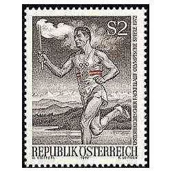 1 عدد تمبر گردش مشعل المپیک - اتریش 1972