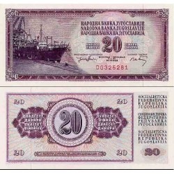 اسکناس 20 دینار - یوگوسلاوی 1974