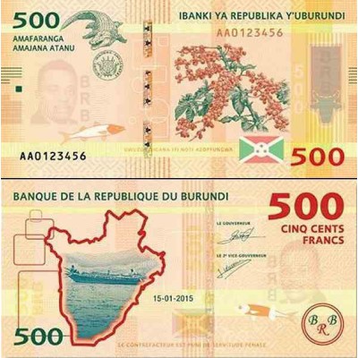 اسکناس 500 فرانک - بروندی 2015