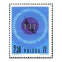 1 عدد تمبر صدمین سال اتحادیه بین المللی مخابرات - UIT - لهستان 1965