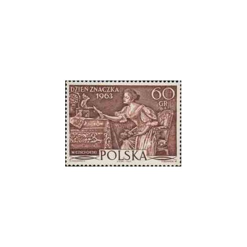 1 عدد تمبر روز تمبر - تابلو  - لهستان 1963
