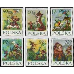 6 عدد تمبر افسانه کوتوله ها و دختر یتیم - اثر ماریا کونوپنیکا -  لهستان 1962