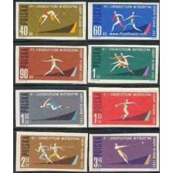 8 عدد تمبر مسابقات اروپائی ورزشهای سبک در بلگراد یوگوسلاوی - بیدندانه -  لهستان 1962