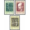 3 عدد تمبر پنجاهمین سال ورود لنین به لهستان -  لهستان 1962