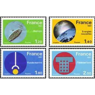 4 عدد تمبر فناوری - فرانسه 1981