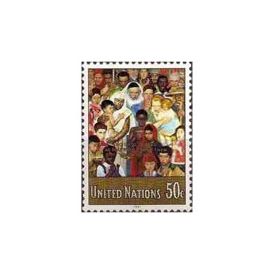 1 عدد تمبر سری پستی - نیویورک - سازمان ملل 1991