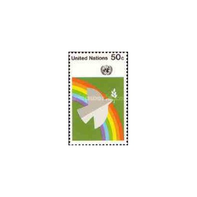 1 عدد تمبر سری پستی - نیویورک - سازمان ملل 1976