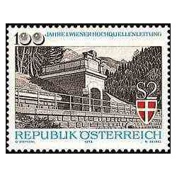 1 عدد تمبر صدمین سال اولین قنات آب شیرین وین - اتریش 1973
