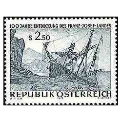 1 عدد تمبر صدمین سال کشف سرزمین فرانتس یوزف - اتریش 1973