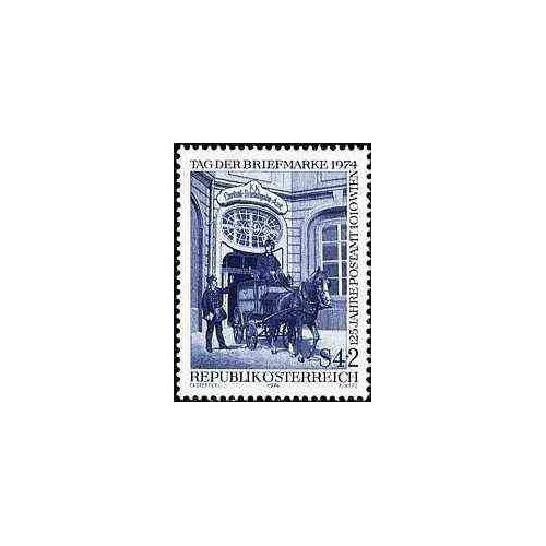 1 عدد تمبر روز تمبر - اتریش 1974