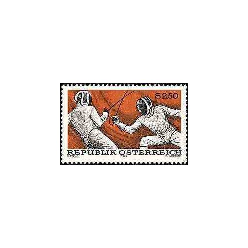 1 عدد تمبر ورزش شمشیربازی - اتریش 1974