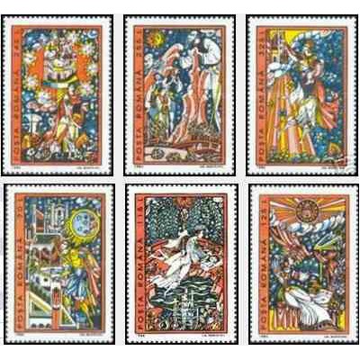 6 عدد تمبر افسانه پریون - داستانهای دنباله دار - رومانی 1994