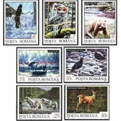 7 عدد تمبر حیوانات ناحیه شمال اروپا - نوردیک - رومانی 1992