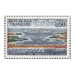 1 عدد تمبر افتتاح نیروگاه جزر و مدی رودخانه رنس - فرانسه 1966