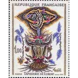 1 عدد تمبر تابلو فرش دیواری اثر جان لورکات - فرانسه 1966