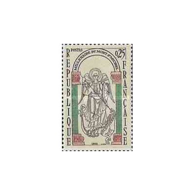 1 عدد تمبر یادبود مونت سنت میشل - فرانسه 1966